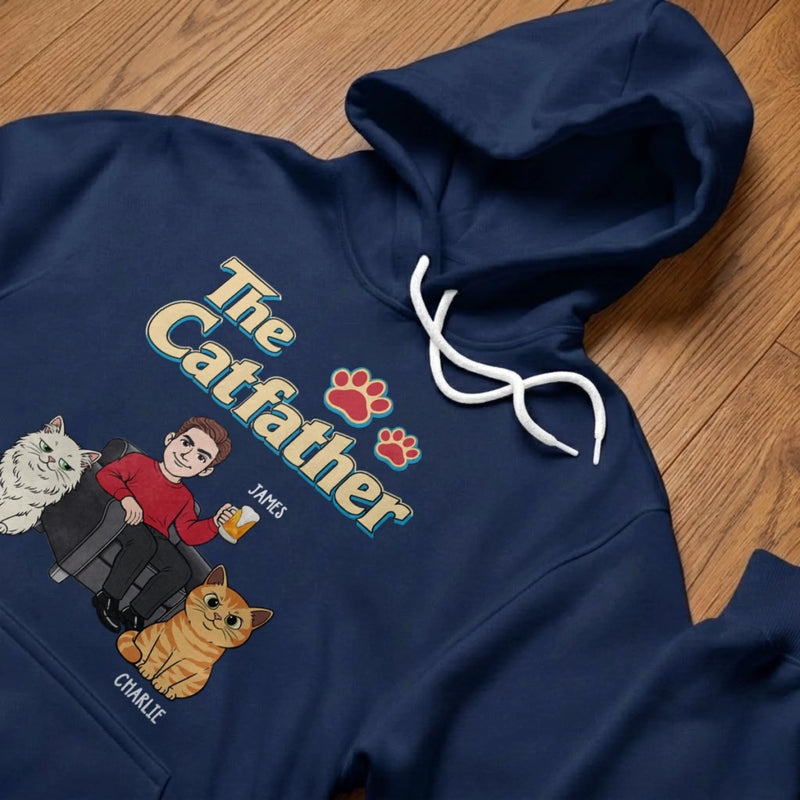 Custom Unisex T-shirt, Hoodie - Personalized Father's Day Birthday Gifts For Cat Lovers, Cat Dad - Proud Servant Of Tiny Overlords