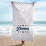 Custom Beach Towel - Personalized America 250th Anniversary, Summer Vacation And Travel Gifts For Best Friends, Family - Summer Vibes USA Edition