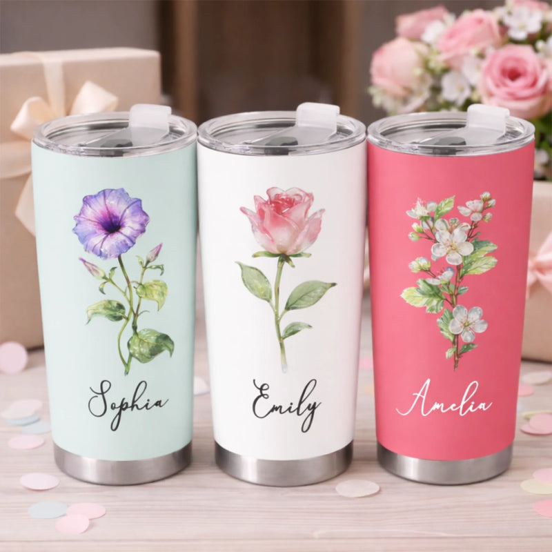 Custom Tumbler - Personalized Best Friend Birthday Gifts For Women, Besties, Sisters, BFF, Family, Yourself - Coffee Gossip Repeat