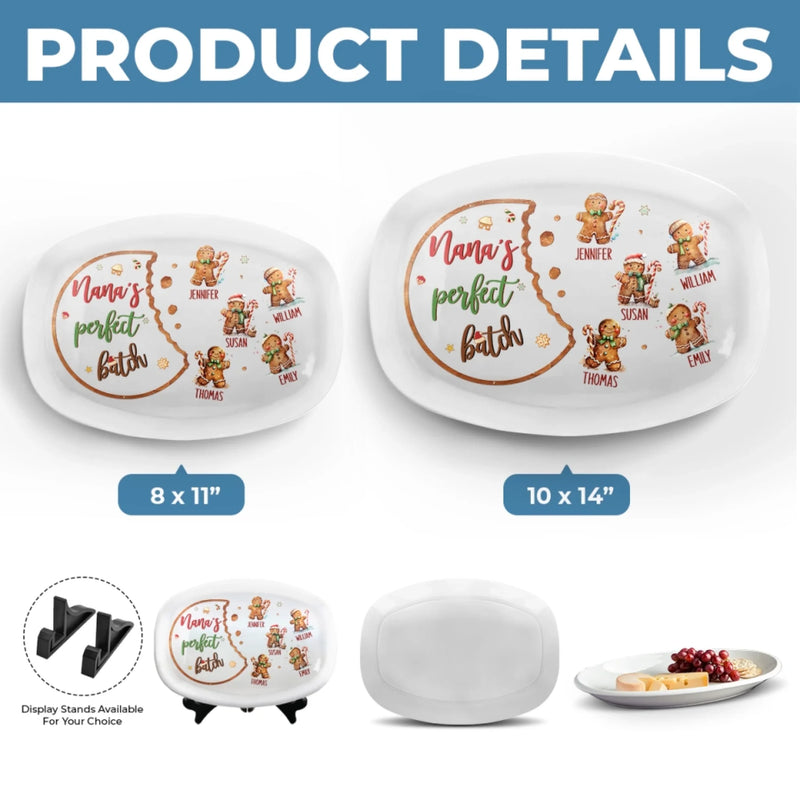 Nana's Perfect Batch - Family Personalized Custom Platter - Christmas Gift For Mom, Grandma