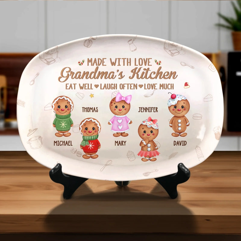 Grandma's Kitchen - Family Personalized Custom Platter - Christmas Gift For Mom, Grandma