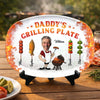 Custom Photo Platter - Personalized Father's Day Birthday Gifts For Dad, Grandpa - Dad In His Grilling Plate
