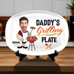 Custom Photo Everything Tastes Better When Daddy Makes It - Family Personalized Custom Platter - Father's Day, Gift For Dad, Grandpa