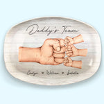 Family Means Putting Your Arms Around Each Other - Family Personalized Custom Platter - Father's Day, Gift For Dad