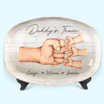 Family Means Putting Your Arms Around Each Other - Family Personalized Custom Platter - Father's Day, Gift For Dad