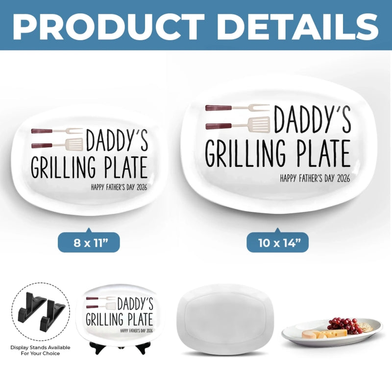 Custom Platter - Personalized Father's Day Birthday Gifts For Dad, Grandpa - Dad Serves Love Daily