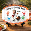 Custom Photo Platter - Personalized Father's Day Birthday Gifts For Dad, Grandpa - Dad In His Happy Place