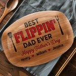 Custom Platter - Personalized Father's Day Birthday Gifts For Dad, Grandpa - Smoke Meat Enjoy Life