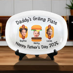 Custom Photo Grill Master, Tiny Tasters - Family Personalized Custom Platter - Father's Day, Gift For Dad, Grandpa