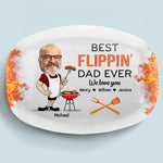 Custom Photo King Of The Grill, Hero Of The House - Family Personalized Custom Platter - Father's Day, Gift For Dad, Grandpa, Husband
