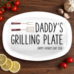 Custom Platter - Personalized Father's Day Birthday Gifts For Dad, Grandpa - Dad Serves Love Daily