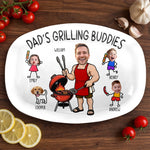 Custom Photo Platter - Personalized Father's Day Birthday Gifts For Dad, Grandpa - BBQ Bonding Time