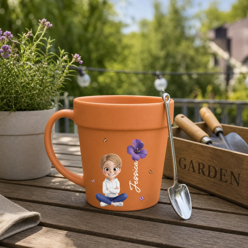 Custom Plant Pot Ceramic Mug - Personalized Birthday Garden Gifts For Gardeners - My Little Green World