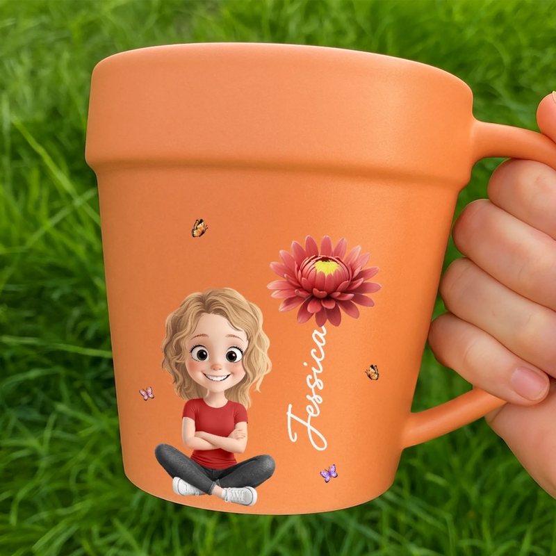 Custom Plant Pot Ceramic Mug - Personalized Birthday Garden Gifts For Gardeners - My Little Green World