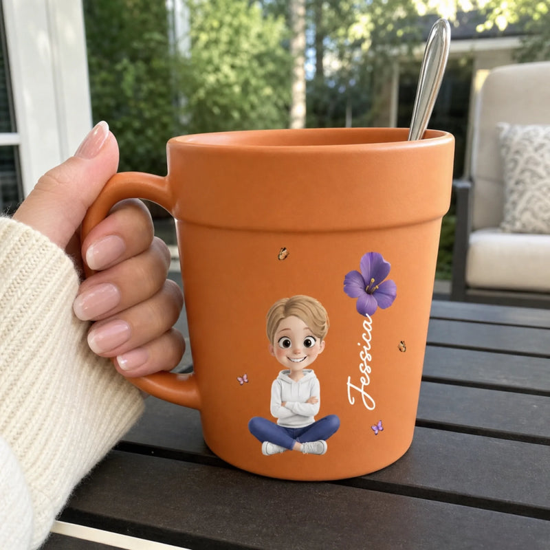 Custom Plant Pot Ceramic Mug - Personalized Birthday Garden Gifts For Gardeners - My Little Green World