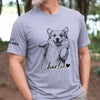 Custom Unisex T-Shirt With Design On Sleeve - Personalized Father's Day Gifts For Dog Cat Lovers, Dog Dad And Mom, Cat Owners - Happiness Starts With You