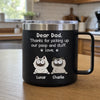 Thanks For Being My Human Servant - Dog Personalized Custom 14oz Stainless Steel Tumbler With Handle - Gift For Pet Owners, Pet Lovers