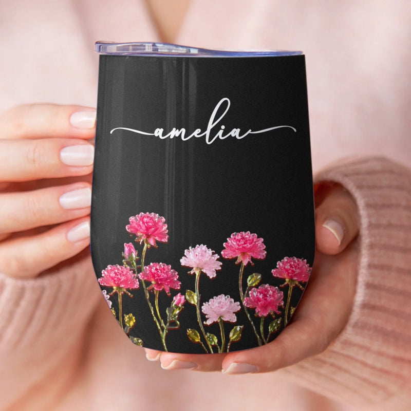 Custom Wine Tumbler - Personalized Best Friend Birthday Gifts For Women, Besties, Sisters, BFF, Family, Yourself - Partners In Wine Crimes