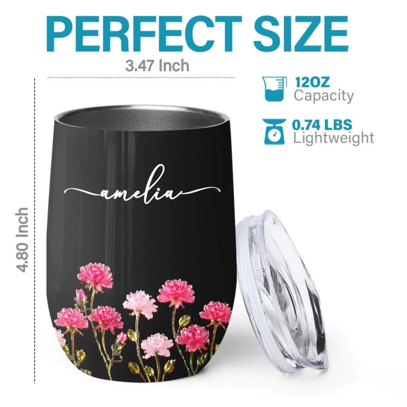 Custom Wine Tumbler - Personalized Best Friend Birthday Gifts For Women, Besties, Sisters, BFF, Family, Yourself - Partners In Wine Crimes