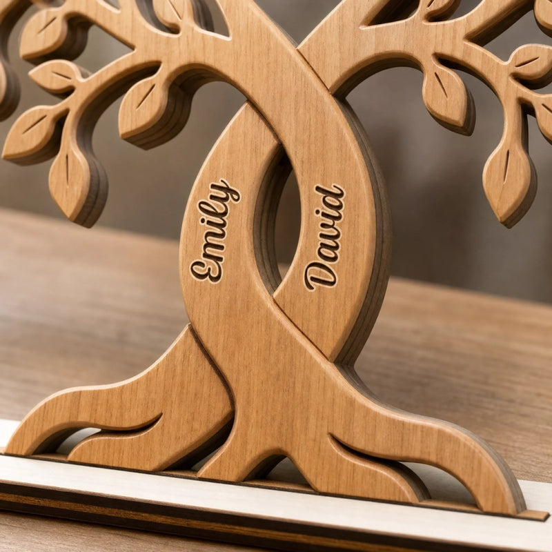 Custom 2-Layered Wooden Plaque - Personalized Anniversary Wedding Gifts For Husband And Wife, Him And Her - Made For Each Other