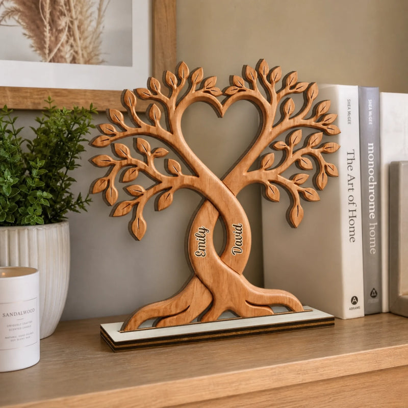 Custom 2-Layered Wooden Plaque - Personalized Anniversary Wedding Gifts For Husband And Wife, Him And Her - Made For Each Other