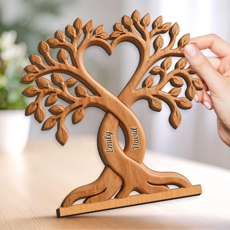 Custom 2-Layered Wooden Plaque - Personalized Anniversary Wedding Gifts For Husband And Wife, Him And Her - Made For Each Other