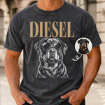 Custom Photo Washed Cotton T-shirt - Personalized Father's Day Birthday Gifts For Dog Cat Lovers, Dog Dad, Cat Owners - Fur Babies Fur Ever
