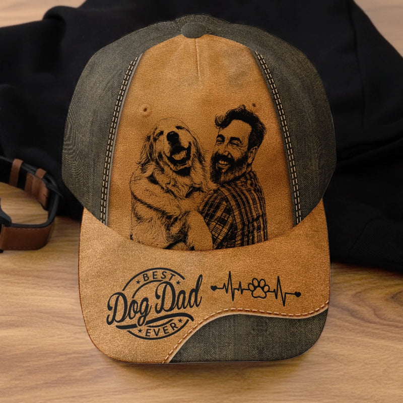Custom Photo Cap - Personalized Father's Day Birthday Gifts For Dog Cat Lovers, Dog Dad And Mom, Cat Owners - Love Comes With Paws