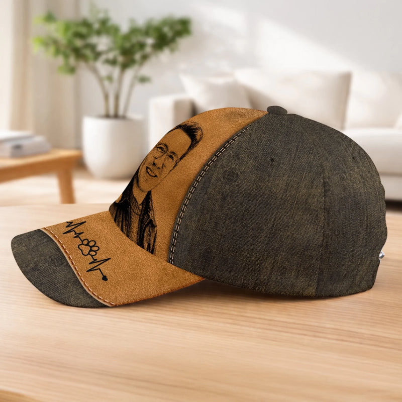Custom Photo Cap - Personalized Father's Day Birthday Gifts For Dog Cat Lovers, Dog Dad And Mom, Cat Owners - Love Comes With Paws