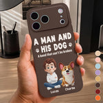 Custom Leather Phone Case - Personalized Father's Day Birthday Gifts For Dog Lovers, Dog Dad And Mom - Life Feels Better With Pets
