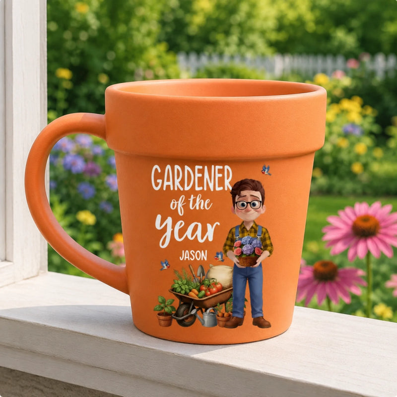 Custom Plant Pot Ceramic Mug - Personalized Garden Gifts For Gardeners - Garden Magic Maker - Flower Pot Mug