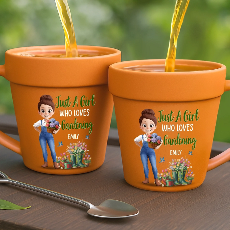 Custom Plant Pot Ceramic Mug - Personalized Garden Gifts For Gardeners - Seeds Of Love, Flowers Of Joy - Flower Pot Mug