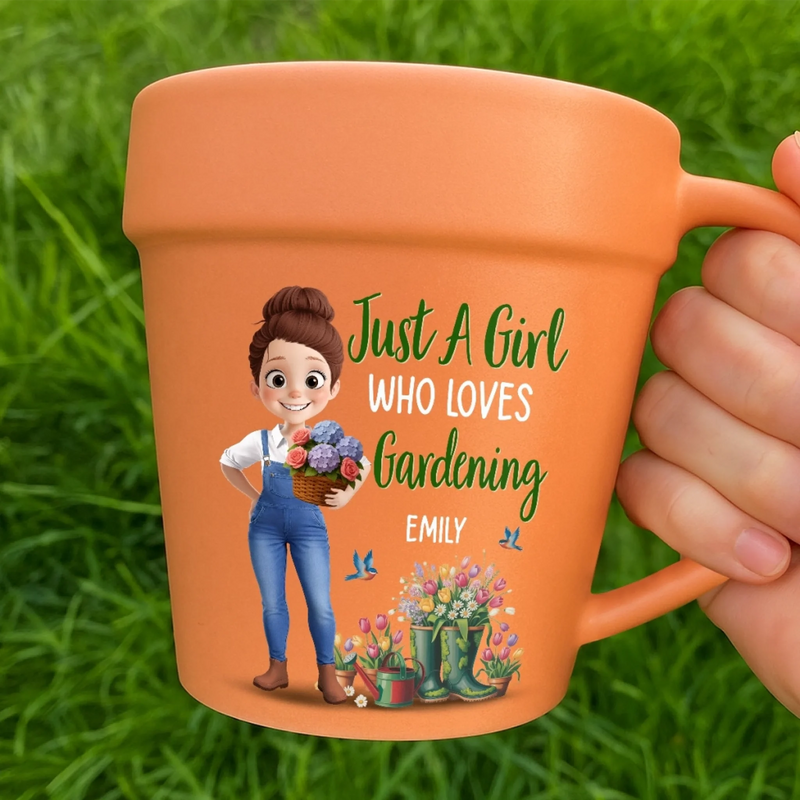 Custom Plant Pot Ceramic Mug - Personalized Garden Gifts For Gardeners - Seeds Of Love, Flowers Of Joy - Flower Pot Mug