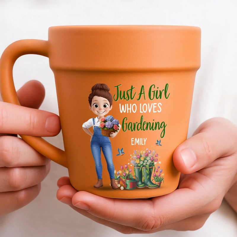 Custom Plant Pot Ceramic Mug - Personalized Garden Gifts For Gardeners - Seeds Of Love, Flowers Of Joy - Flower Pot Mug