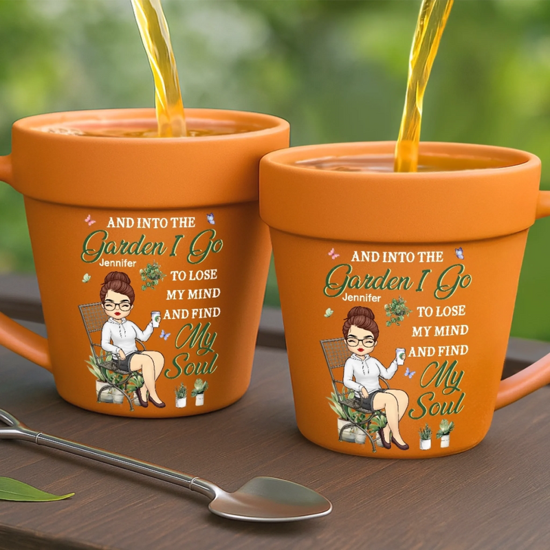 Custom Plant Pot Ceramic Mug - Personalized Garden Gifts For Gardeners - Lose Your Mind, Find Your Soul -  Flower Pot Mug