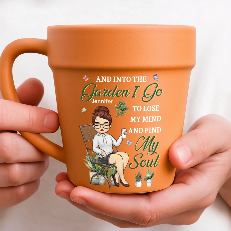 Custom Plant Pot Ceramic Mug - Personalized Garden Gifts For Gardeners - Lose Your Mind, Find Your Soul -  Flower Pot Mug