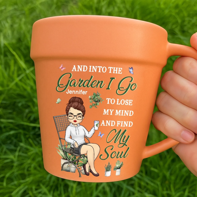 Custom Plant Pot Ceramic Mug - Personalized Garden Gifts For Gardeners - Lose Your Mind, Find Your Soul -  Flower Pot Mug