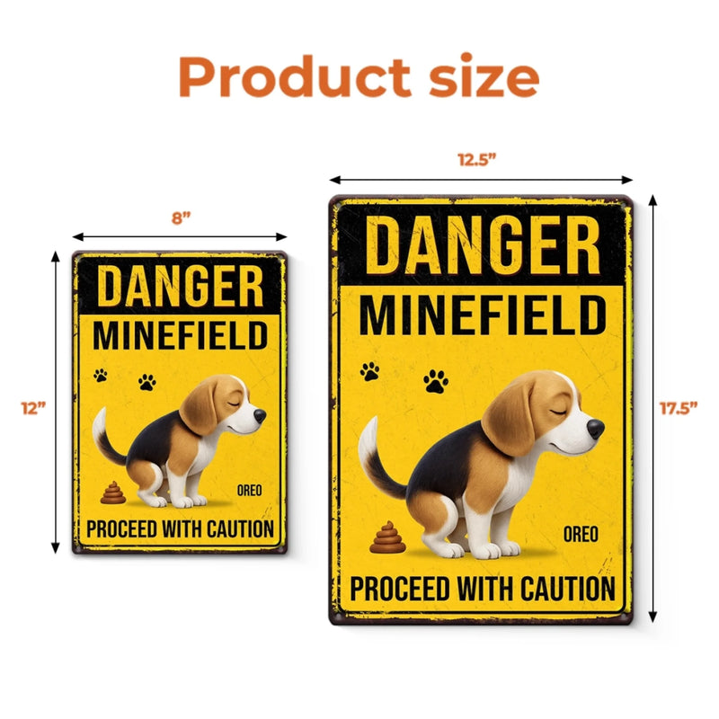 Custom Home Decor Metal Sign - Personalized  Birthday Gifts For Dog Lovers, Dog Dad And Mom - Poop Zone In Progress