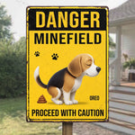 Custom Home Decor Metal Sign - Personalized  Birthday Gifts For Dog Lovers, Dog Dad And Mom - Poop Zone In Progress