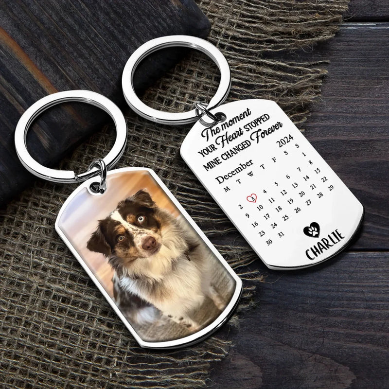 Custom Photo Keychain - Personalized Pet Memorial  Gifts For Dogs, Cats - A Loyal Heart Never Fades