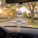 Custom Photo A Piece Of My Heart Is At The Rainbow Bridge - Memorial Personalized Custom Metal Car Hanging Ornament With Charm - Sympathy Gift For Dog Lovers, Pet Owners