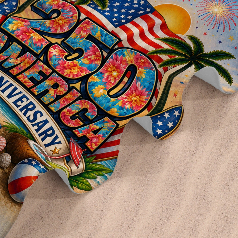 Custom Beach Towel - Personalized America 250th Anniversary, Summer Vacation And Travel Gifts For Mom, Dad, Brother, Sister, Kids - Stars Stripes Freedom Forever