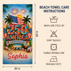 Custom Beach Towel - Personalized America 250th Anniversary, Summer Vacation And Travel Gifts For Mom, Dad, Brother, Sister, Kids - Stars Stripes Freedom Forever