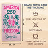 Custom Beach Towel - Personalized America 250th Anniversary, Summer Vacation And Travel Gifts For Mom, Dad, Brother, Sister, Kids - 250 Years Standing Strong