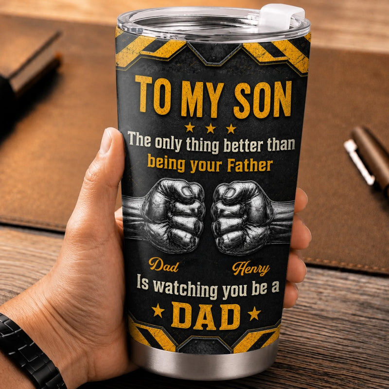 Custom Tumbler - Personalized Father's Day Birthday Gifts For Son - Always My Boy Forever My Hero