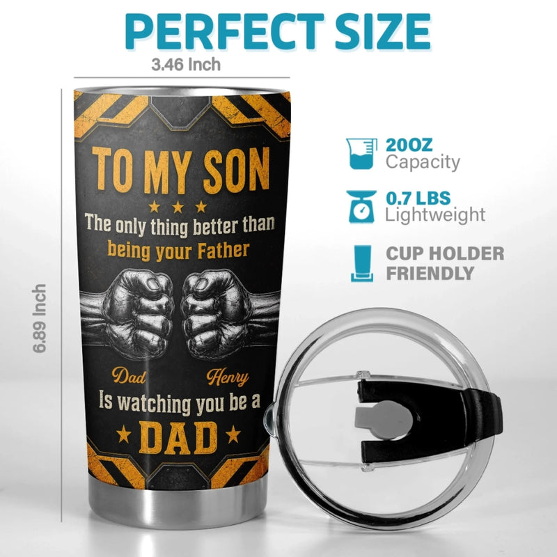 Custom Tumbler - Personalized Father's Day Birthday Gifts For Son - Always My Boy Forever My Hero