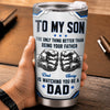 Custom Tumbler - Personalized Father's Day Birthday Gifts For Son - Strong Brave And Kind Always