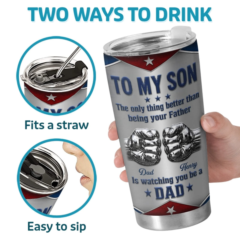 Custom Tumbler - Personalized Father's Day Birthday Gifts For Son - Son Chase Every Dream Fearlessly