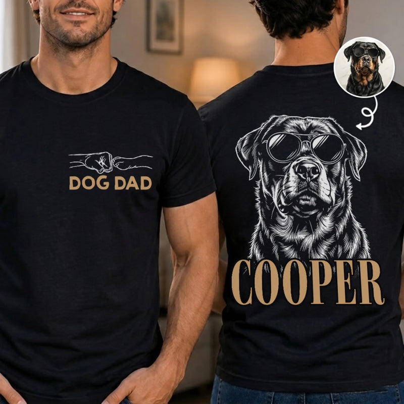 Custom Photo Unisex T-shirt - Personalized Father's Day Birthday Gifts For Dog Cat Lovers, Dog Dad And Mom, Cat Owners - Rescued By My Fur Baby