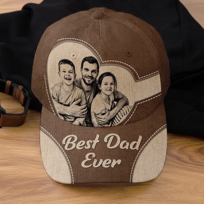 Custom Photo Cap - Personalized Father's Day Gifts For Dad, Grandpa - Best Dad In The World